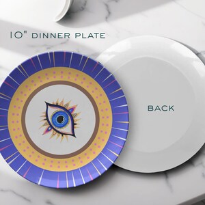 Unique bohemian spiritual plate with protective symbolism