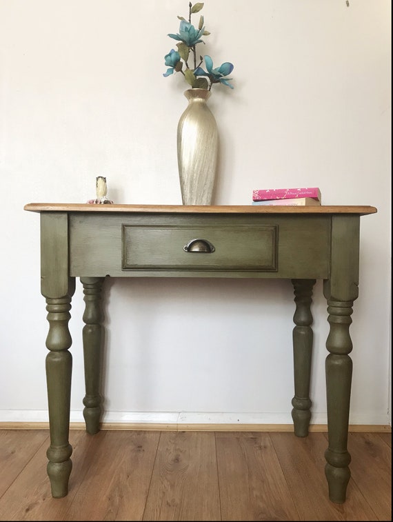Sold Vintage Pine Table Hall Table Console Table Desk With Etsy