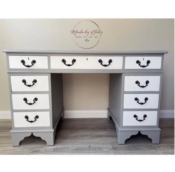 Vintage white writing desk deals