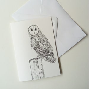 Greetings card// Barn owl card // blank inside image 1