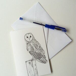 Greetings card// Barn owl card // blank inside image 3