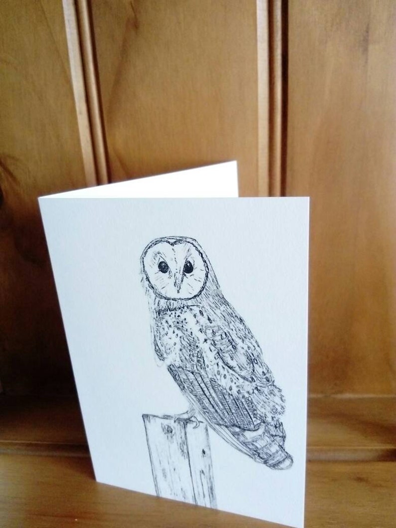 Greetings card// Barn owl card // blank inside image 5