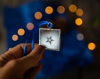 Little Star Engraved Glass Decoration