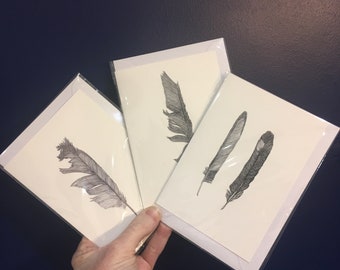 Pack of Greetings Cards // Birds and Feathers