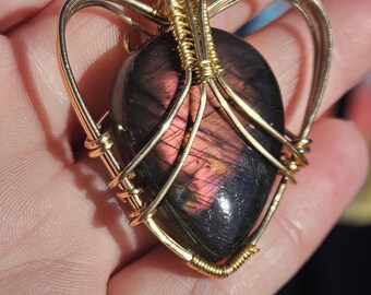 Labradorite heart necklace