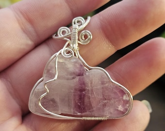 Purple Fluorite Cloud Necklace - sterling silver