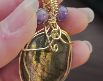 Labradorite and Amethyst Necklace