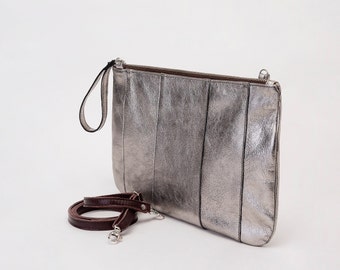 Pochette Boîte D’embrayage Argentée - Style Clutch Pour Femme - Taille Small - Neuf Avec étiquettes