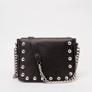 Black purse with studs sales