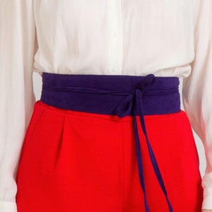 Purple Belt for Women, Wrap Leather Belt, Obi Belt Suede, Wide Leather Belt for Dress, Lilac Tie Belt. All sizes available