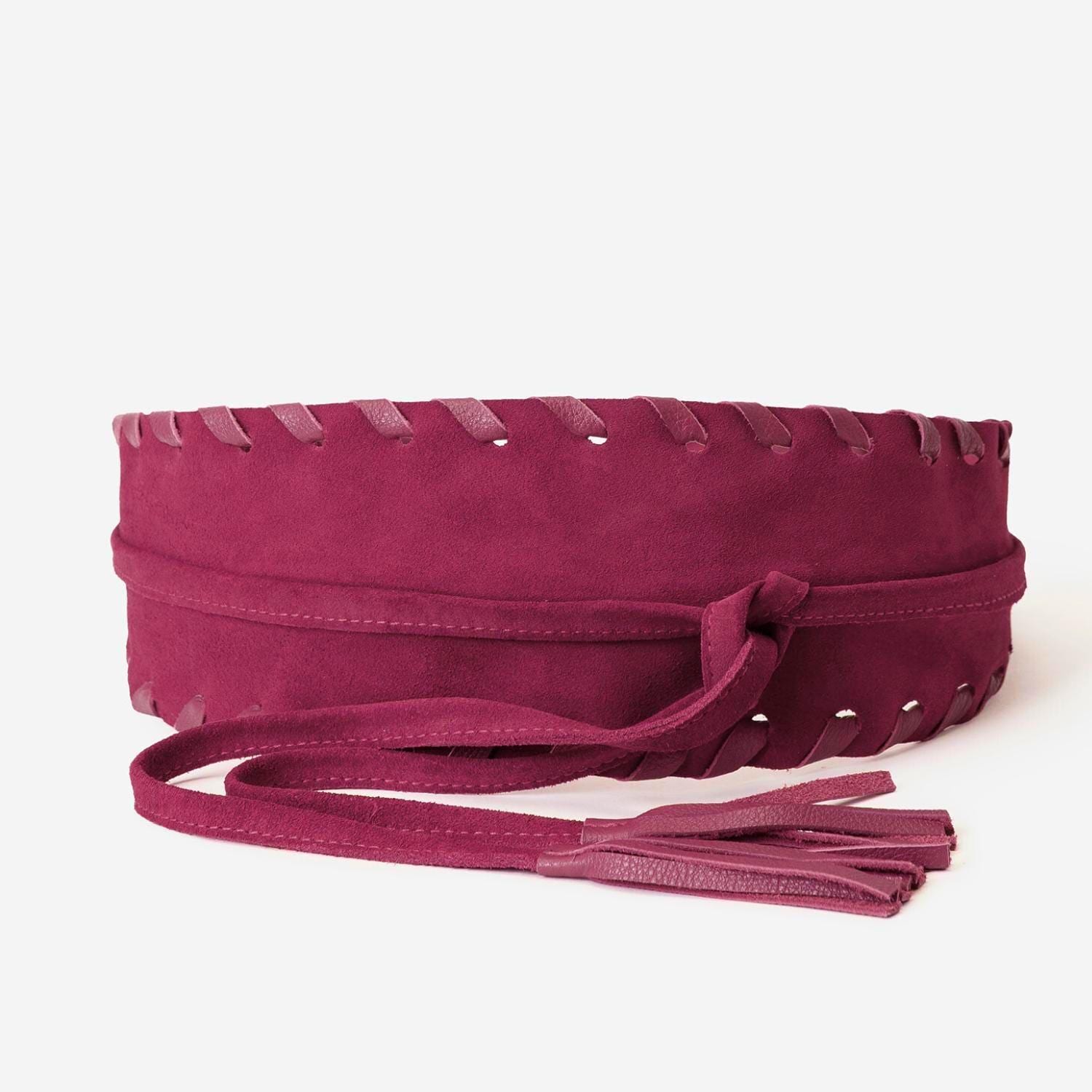 BCBGMaxazria deep purple/brown and gold tassel tie belt accessory BC WRAPPED UP WITH A BOW BLACK VELVET PARTY DRESS- perfect  main image 3