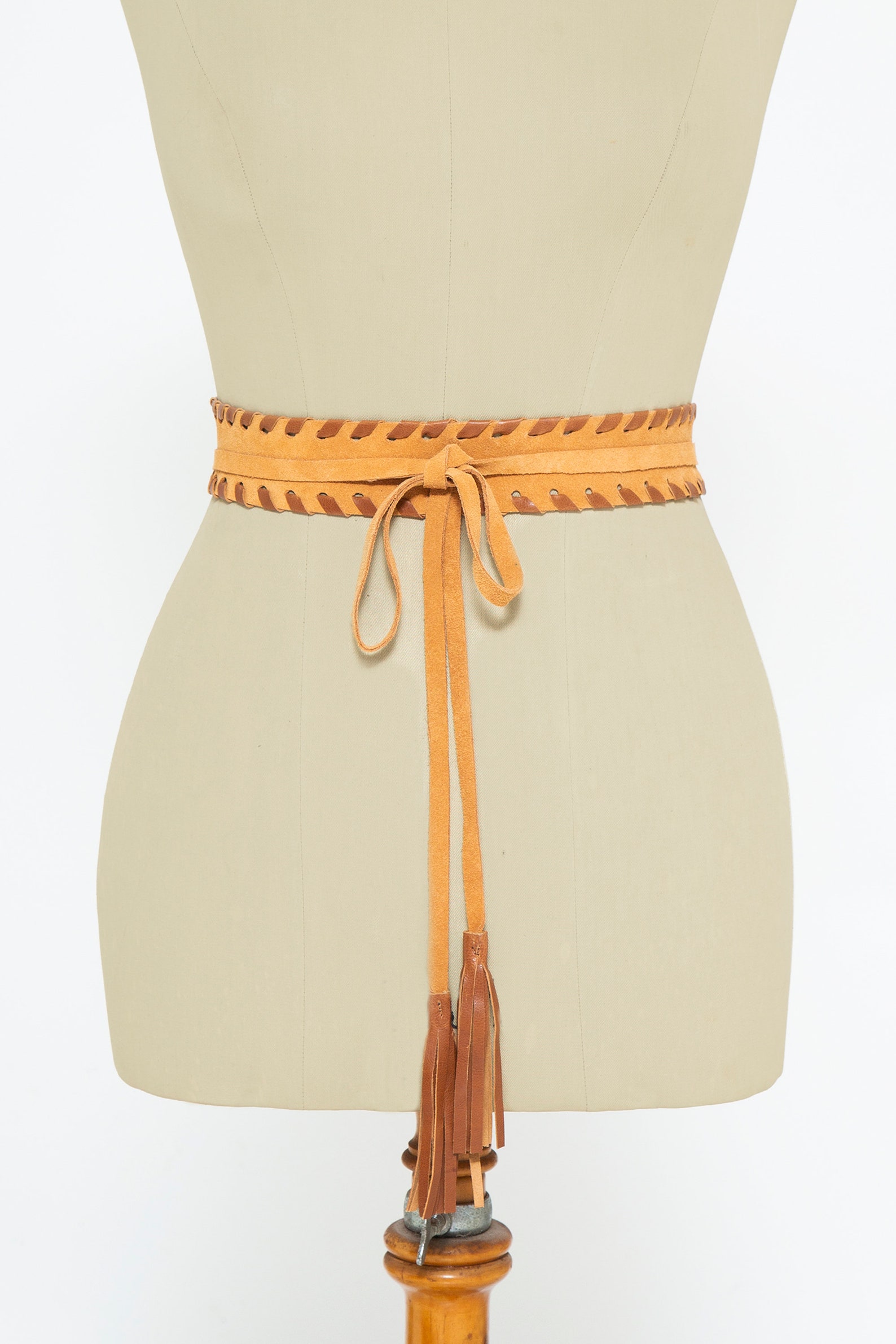 Soft Leather Wrap Belt With Tassels Brown Obi Belt Handmade Etsy