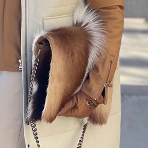 Springbockledertasche, handgefertigte Clutch aus Fellimitat Bild 12