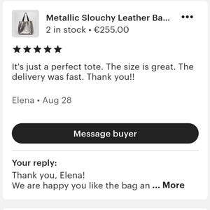 Extra Large Tote Bag, Oversized Silver Metallic Leather Bag Handmade, Slouch Big Handbag image 4