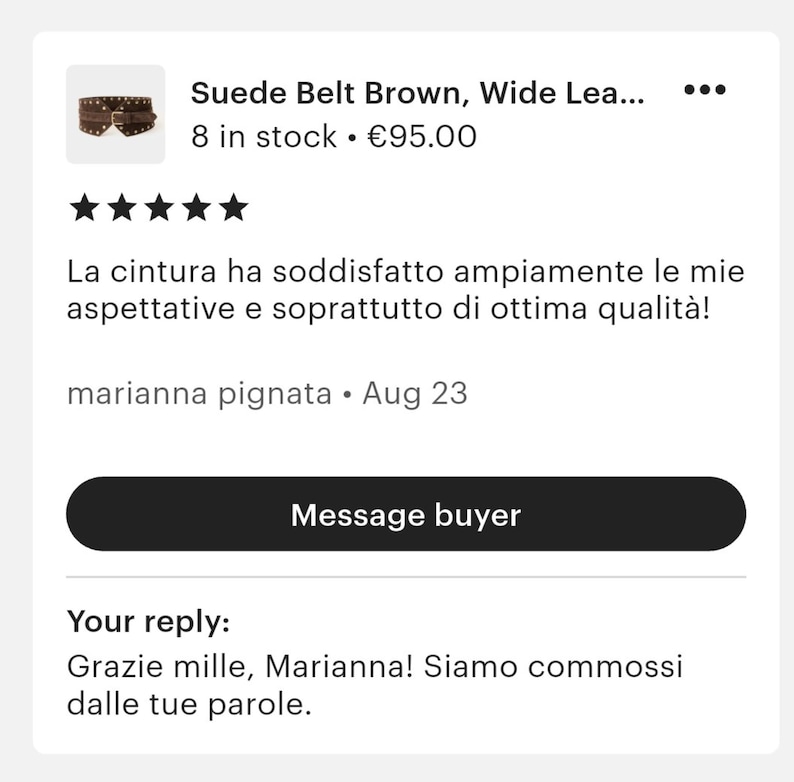 Brown Suede Corset Belt, Handmade Wide Soft Leather Belt for Women image 9