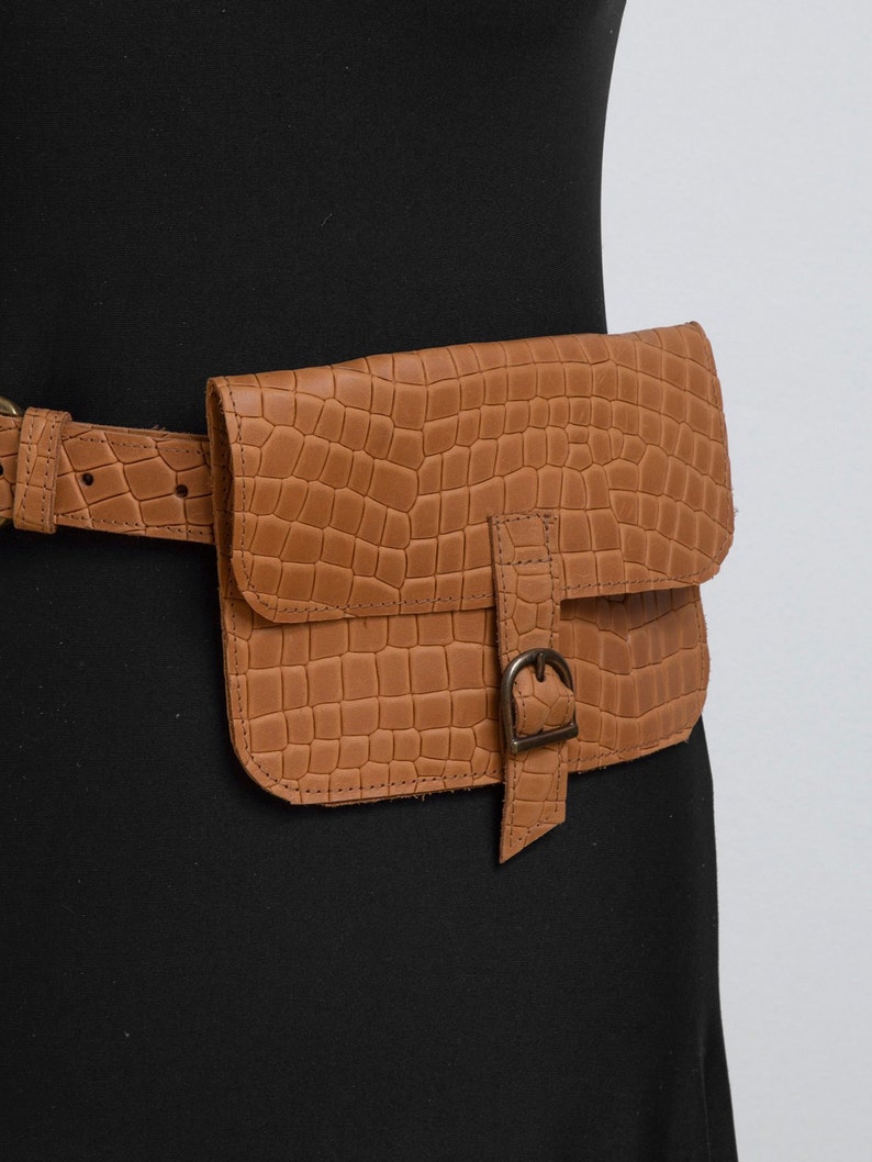 Brown belt bag Fanny pack for women leather belt pouch Etsy