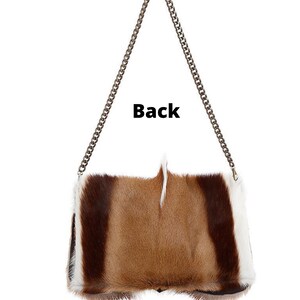 Springbockledertasche, handgefertigte Clutch aus Fellimitat Bild 6