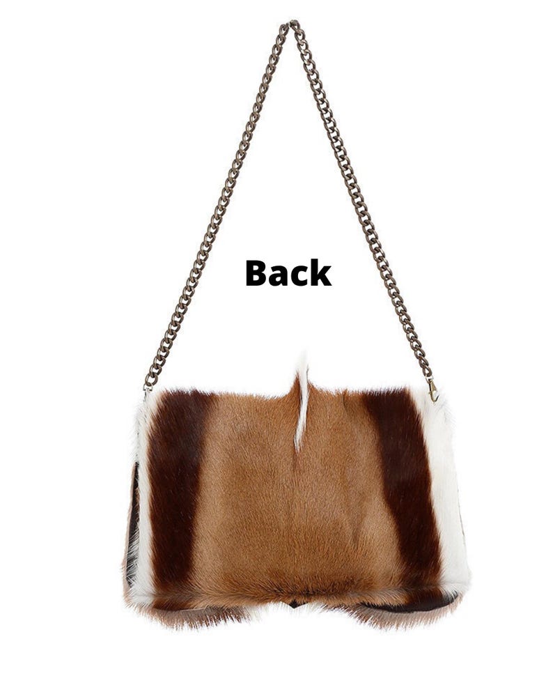 Springbockledertasche, handgefertigte Clutch aus Fellimitat Bild 6