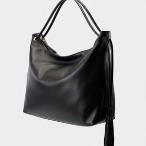 Slouchy Hobo Bag Handmade with Black Leather, Soft Leather Crossbody Bag, Large Sling Bag For Women