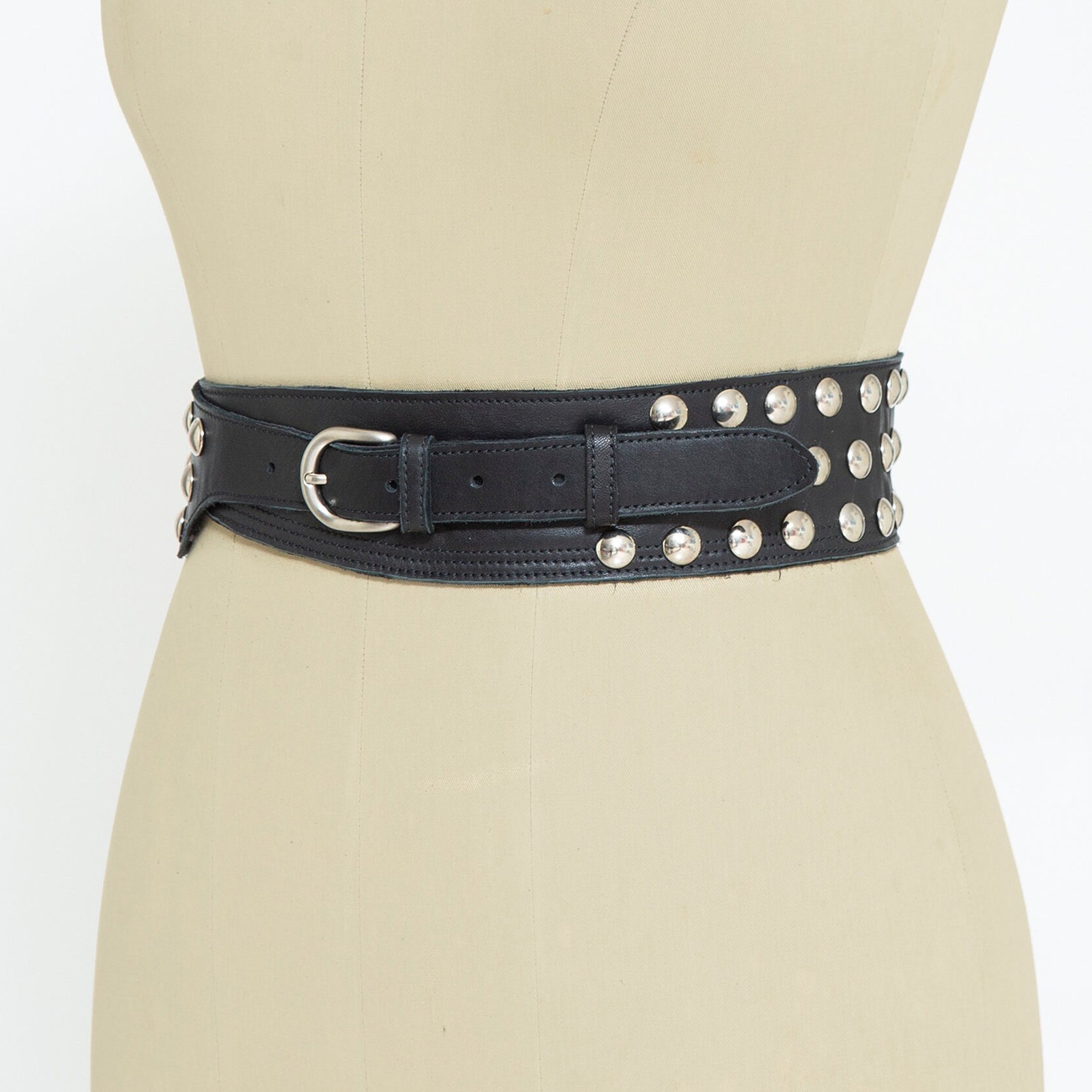 HIGH SWAROVSKY BELT AND STUDS WITH BIG BUCKLE Woman Black Silver  2014526854168