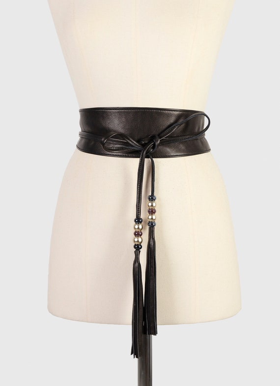 Leather tassel belt discount