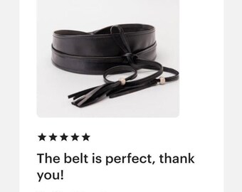 LAFAYETTE 148 NEW YORK VACHETTA LEATHER WRAP OBI BELT BLACK NWOT MED Vachetta Leather Obi Belt | Lafayette 148 New York main image 4