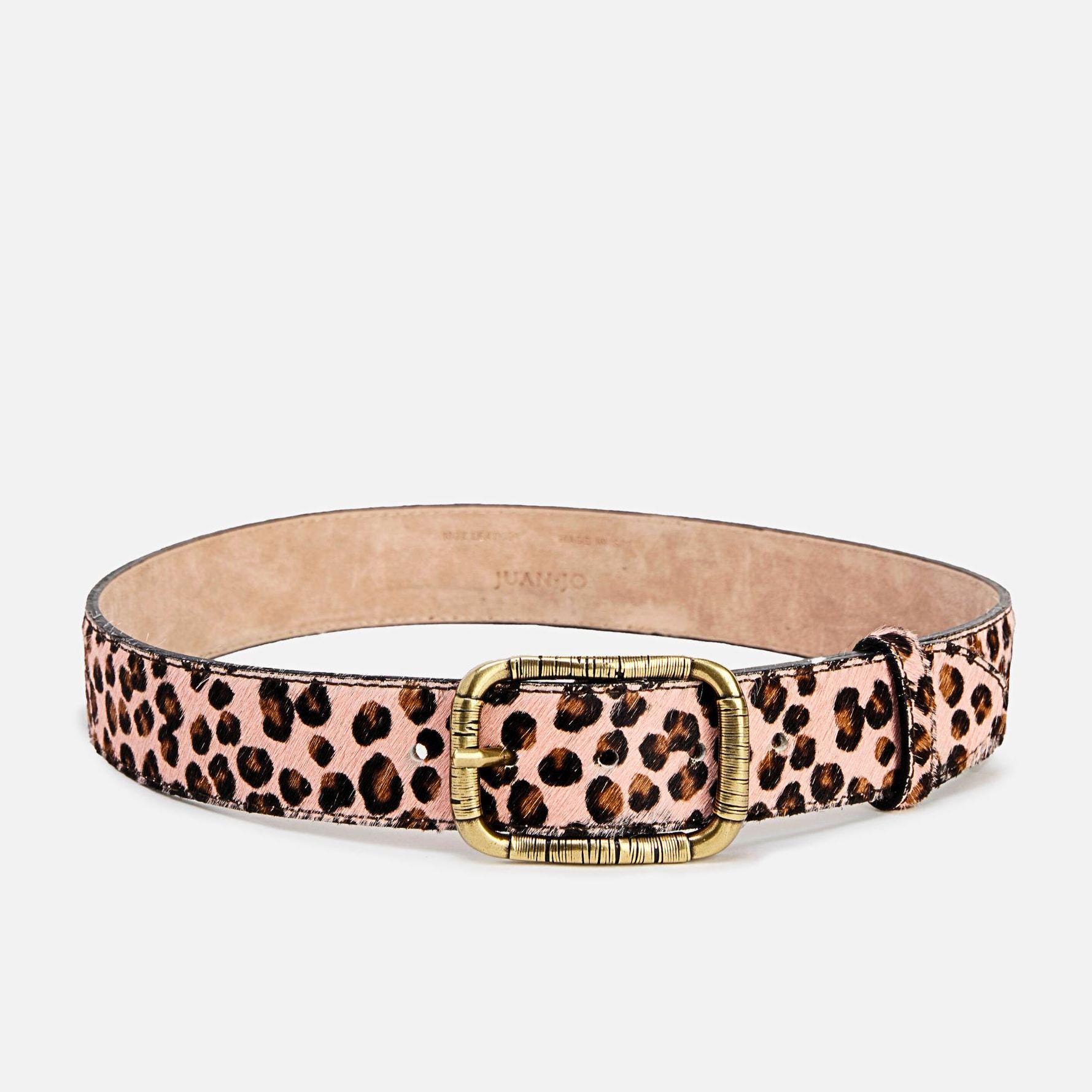 Animal Print Belt, Leopard Belt Handmade With Cow Hair on  display picture 2