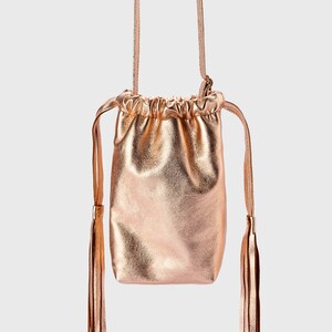 Gold Evening Small Cross Body Bag, Mini Leather Golden Purse for ...