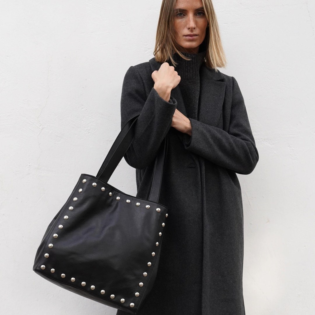 Leather Classic Tote Bag w/ Zipper
