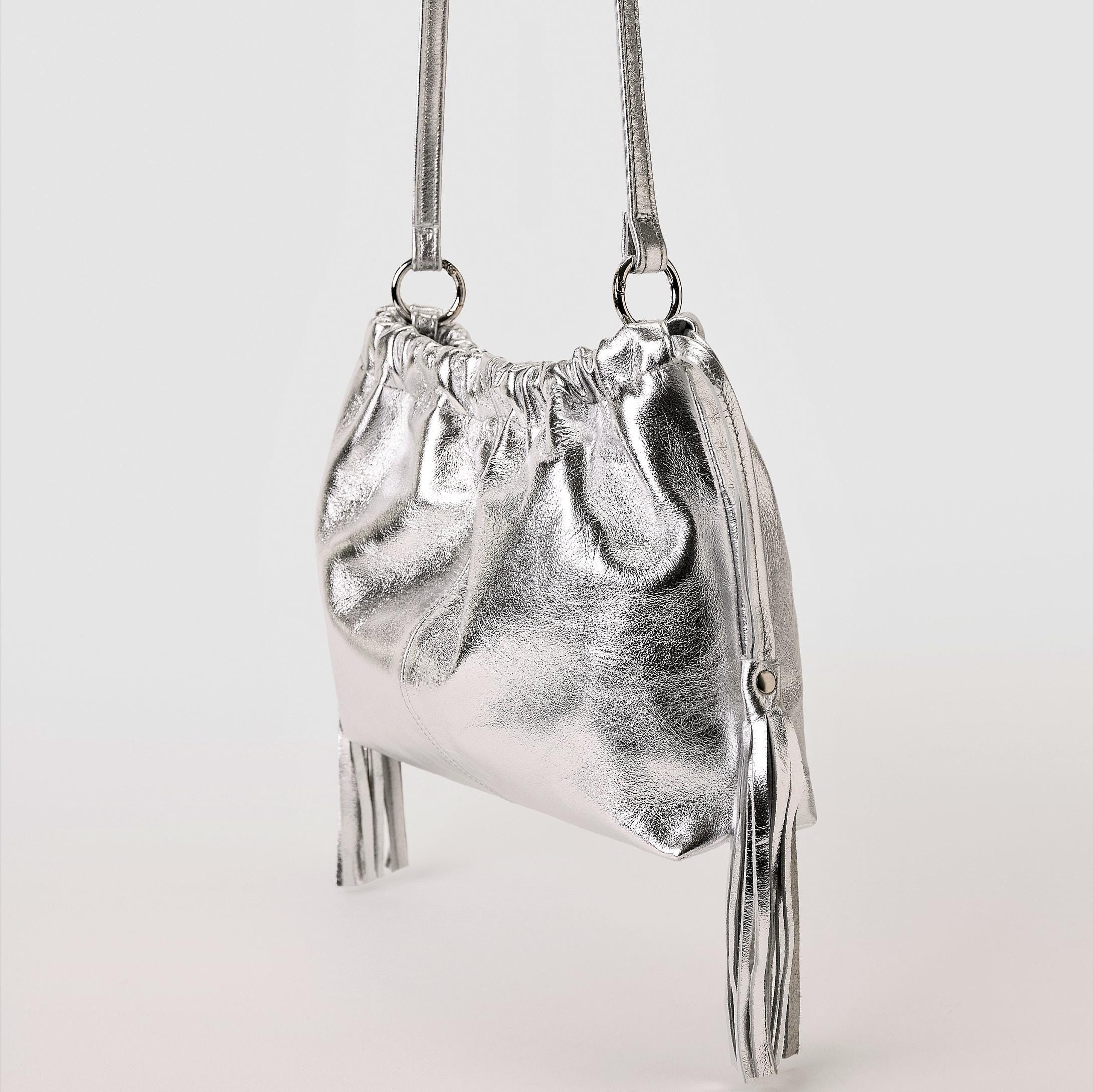 あなたにおすすめの商品 Metallic Bag, Clutch Silver Leather Bag Evening Silver Bag, タイヤ・ホイール