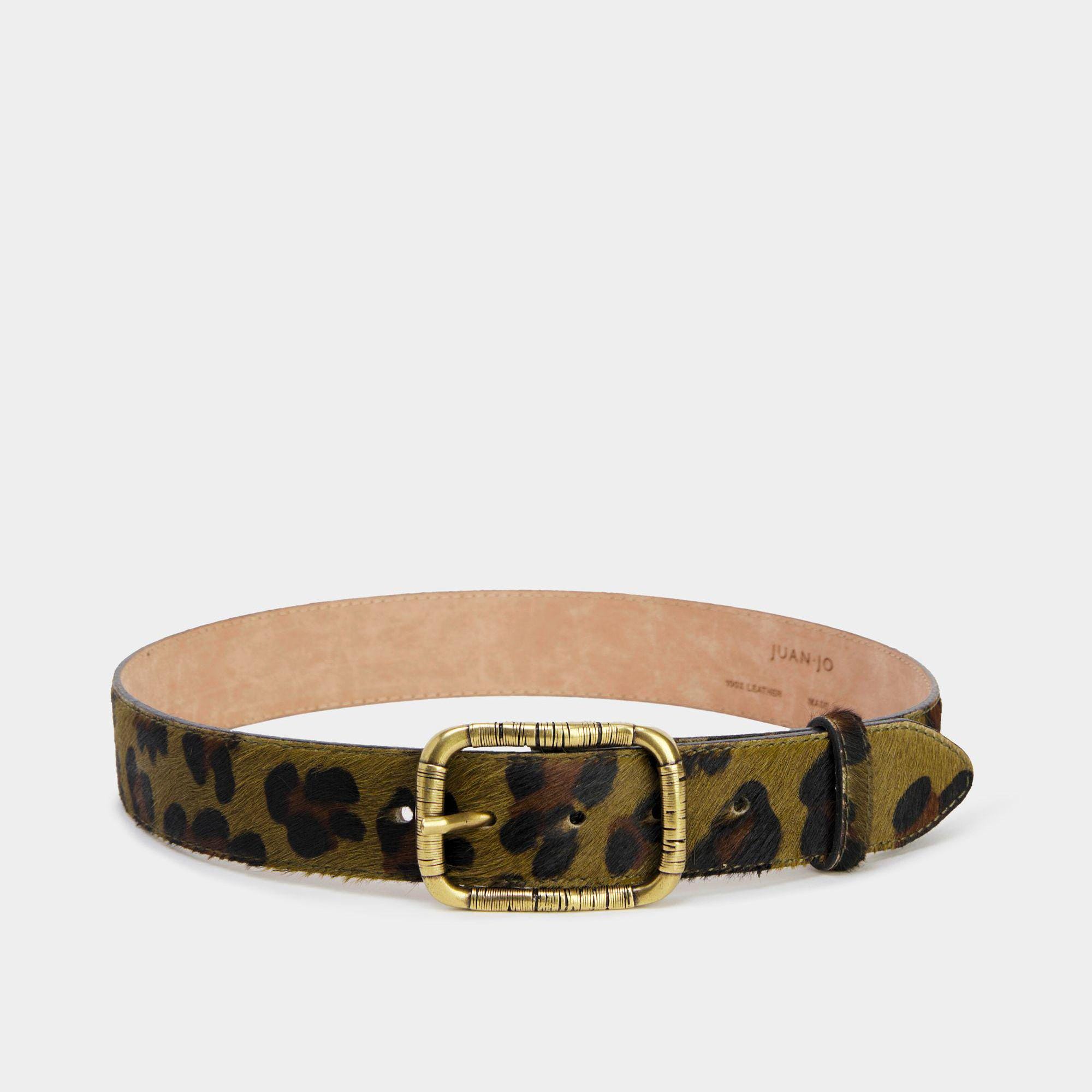 Animal Print Belt, Pink Leopard Leather Belt, Hair on Hide