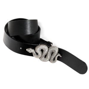 Snake Buckle Belt, Goth Waist Belt, Medieval Leather Belt for Women with Serpent Buckle, Snake Lover Gift