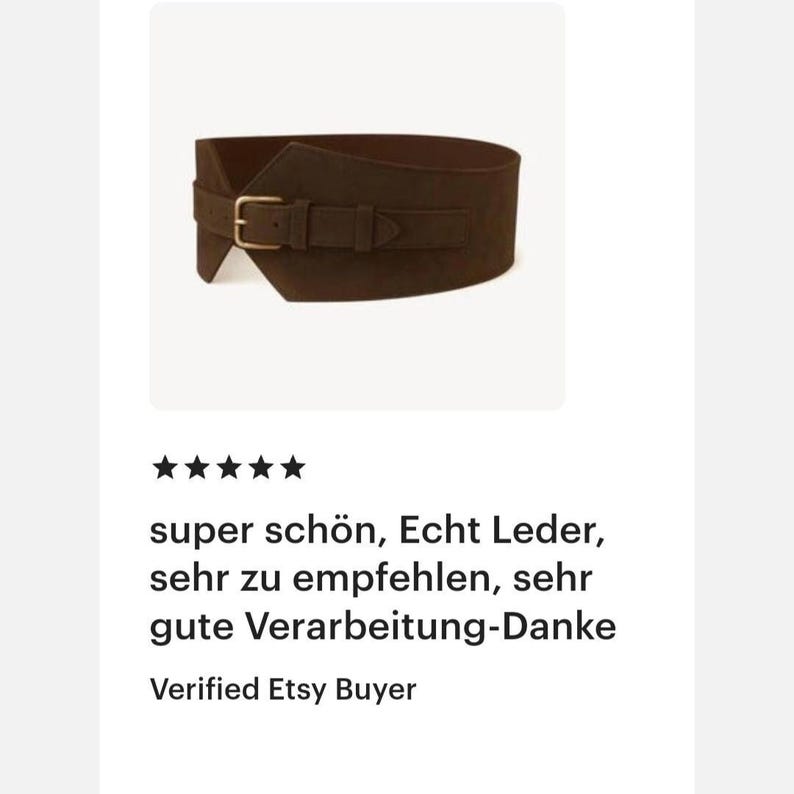 May include: A wide, dark brown waist belt featuring a structured, wrap-around design with a pointed front overlap. The belt includes a matching brown strap secured by a rectangular, metallic-toned buckle, creating a clean and functional accessory.