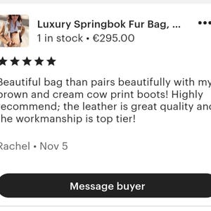 Springbockledertasche, handgefertigte Clutch aus Fellimitat Bild 10