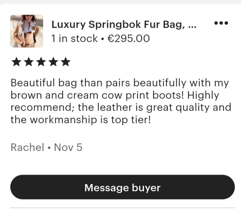 Springbockledertasche, handgefertigte Clutch aus Fellimitat Bild 10