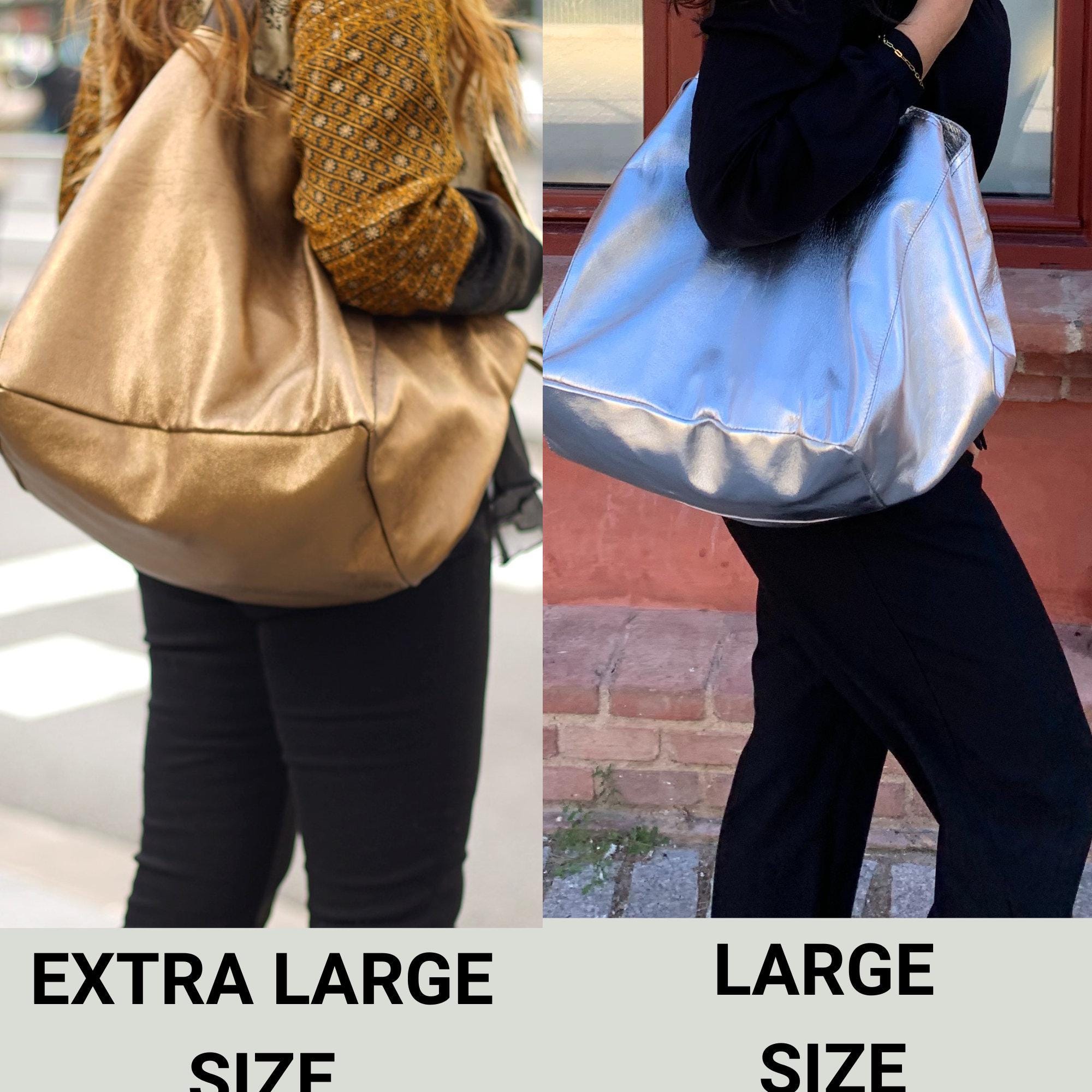 Golden Tote Bag, Gold Leather Tote, Gold Metallic Bag