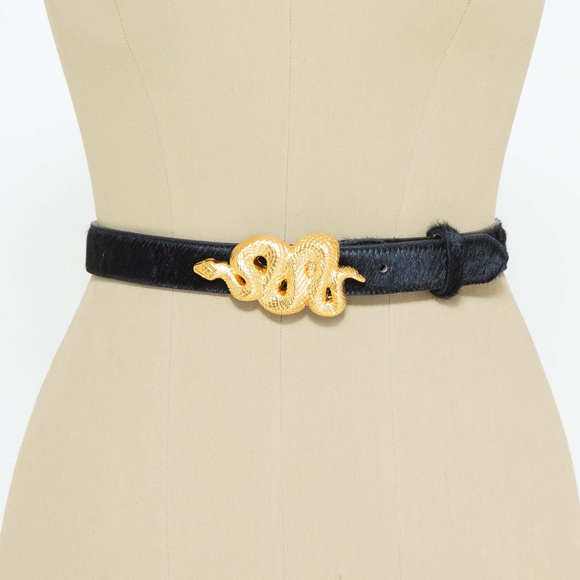 Handmade Suede Leather Belt With Gold Snake Buckle - Etsy