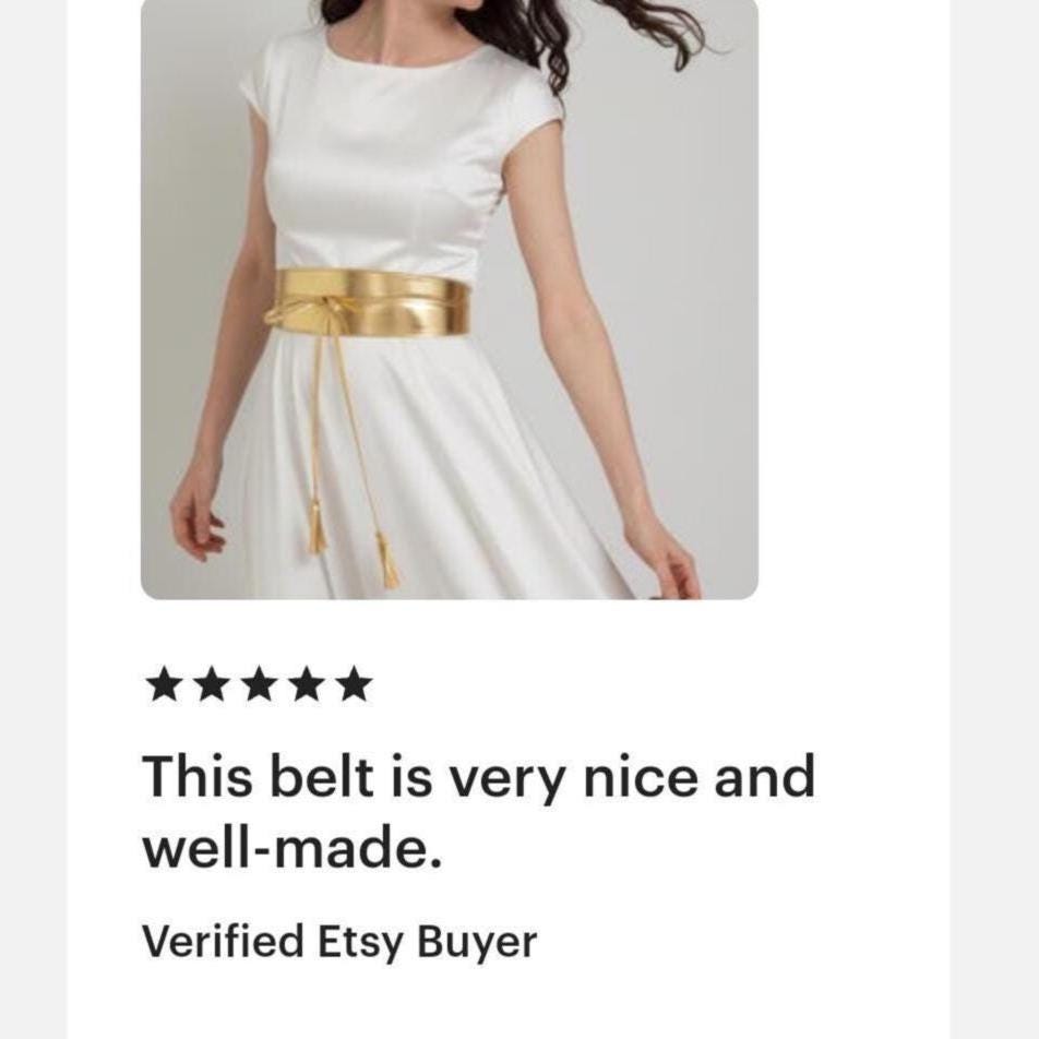 knee length dresses for ladies Gold Stretch Belts main image 1