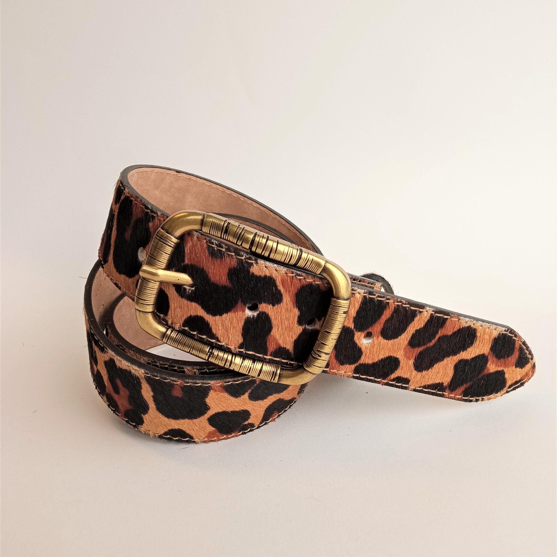 Animal Print Belt, Leopard Belt Handmade With Cow Hair on  display picture 1