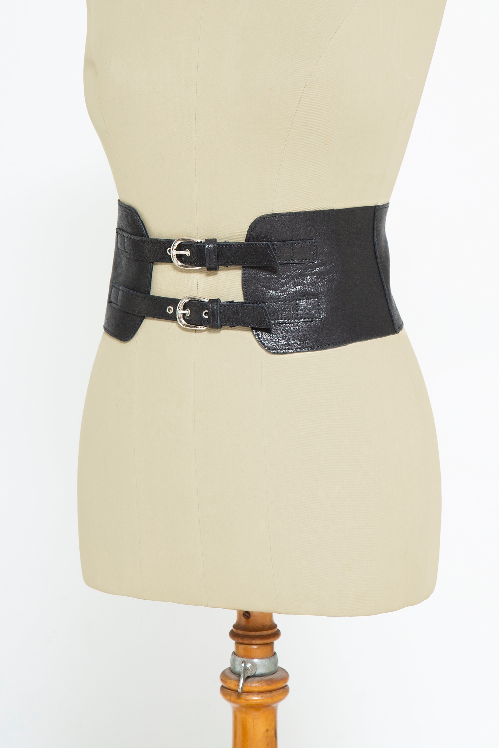 Brown Waist Belt for Women Leather Corset Belt Double Buckle - Etsy UK