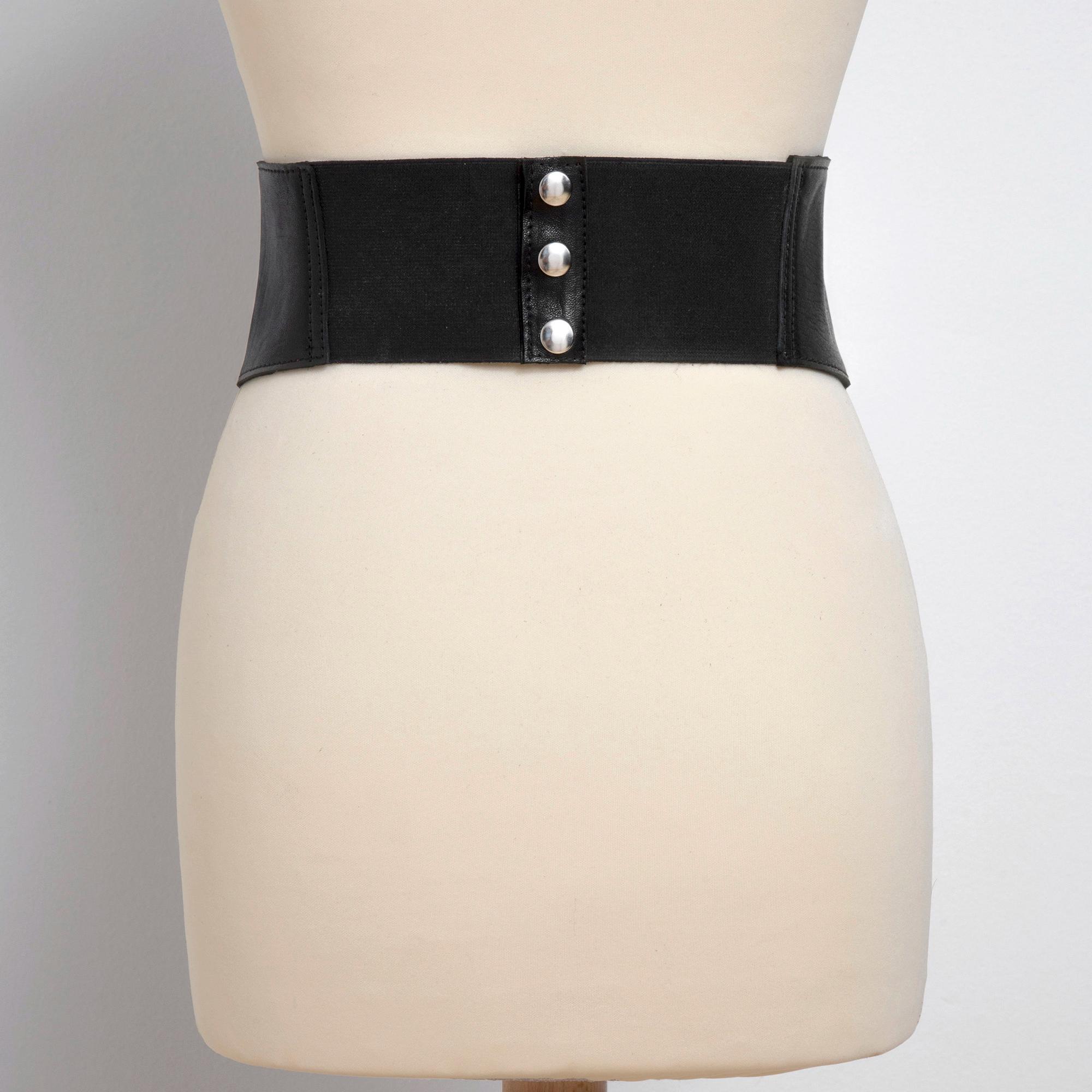 Chic Full Grain Leather Elastic Belt, Wide Adjustable  display picture 2