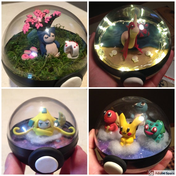 Build Your Own Pokeball Terrarium PokeBall Slime Clay Surprise Toys with