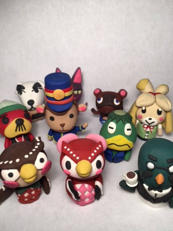 2 Animal Crossing Polymer Clay Figures Nintendo New Etsy