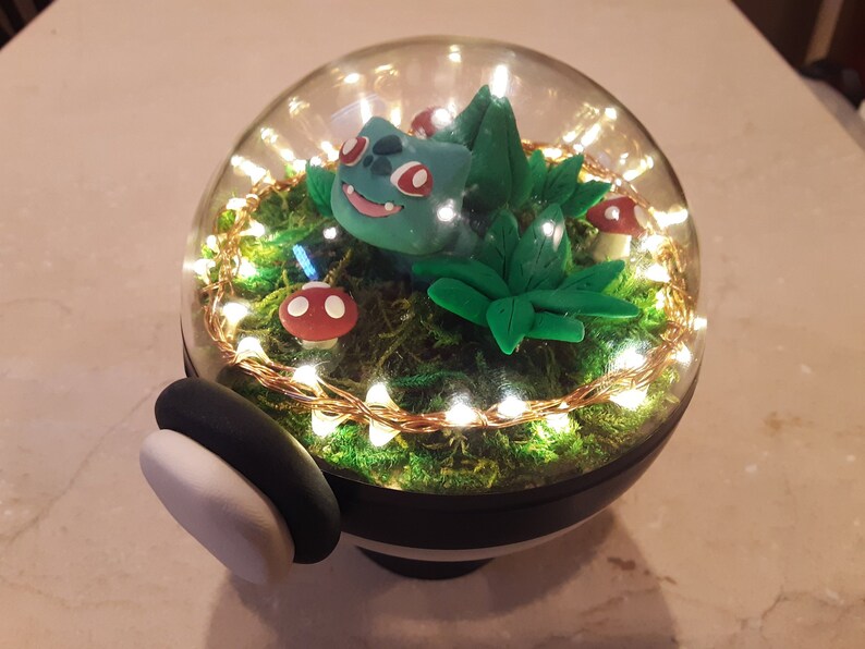 Bulbasaur Pokeball Terrarium Kanto Pokemon Starters Etsy