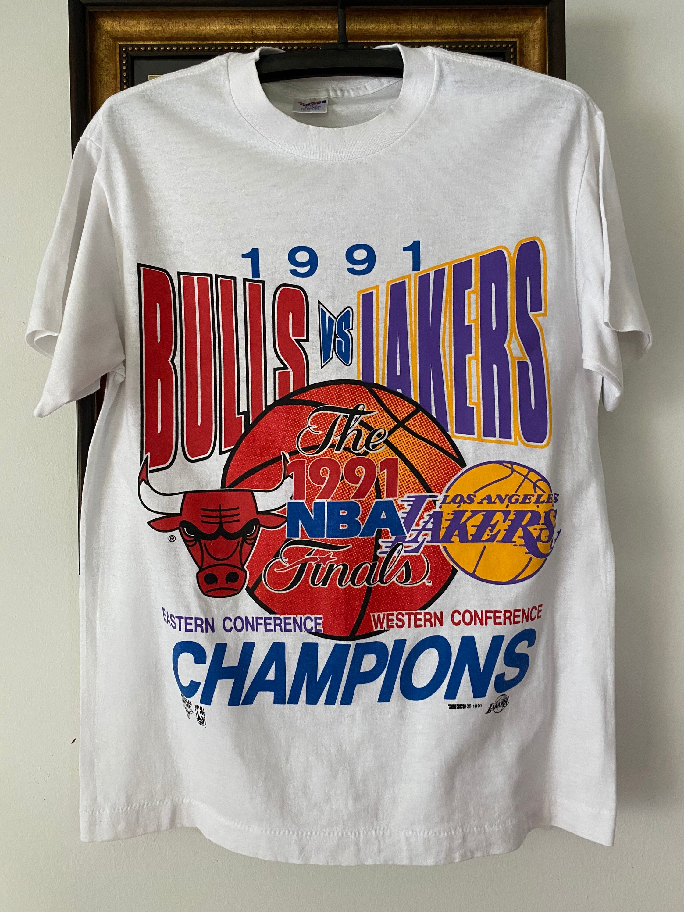 Vintage Salem 1991 NBA Finals Bulls Vs Lakers Shirt Size Large Jordan Vs  Magic