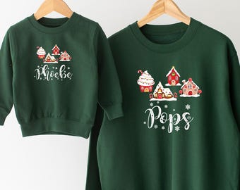 Personalised Family Christmas Sweatshirts, Matching Candy House Jumpers, Adult & Kids