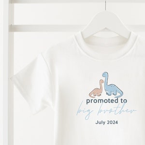 Personalised Big Brother T-shirt - Dinosaur  - Big Brother Gifts- New Brother- New baby- Baby reveal - Big Bro tshirt white T-shirt