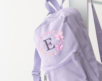 Personalised Butterfly Backpack  Rucksack Girls Rucksack Back to school, nursery, school bag, play school Stone Girly