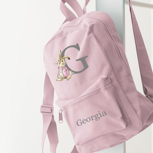 Ensemble sac lapin personnalisé et biberon sac à dos sac à dos cartable et biberon plus de couleurs - manteau rose lapin