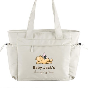 Sac pour bébé personnalisé classique Winnie l'ourson- sac d'hôpital- sac à langer-sac à langer-sac de landau-organisateur de bébé-vert doux-unisexe-plus de couleurs